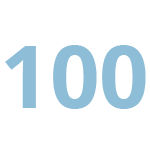 Icon Zahl 100 in Hellblau