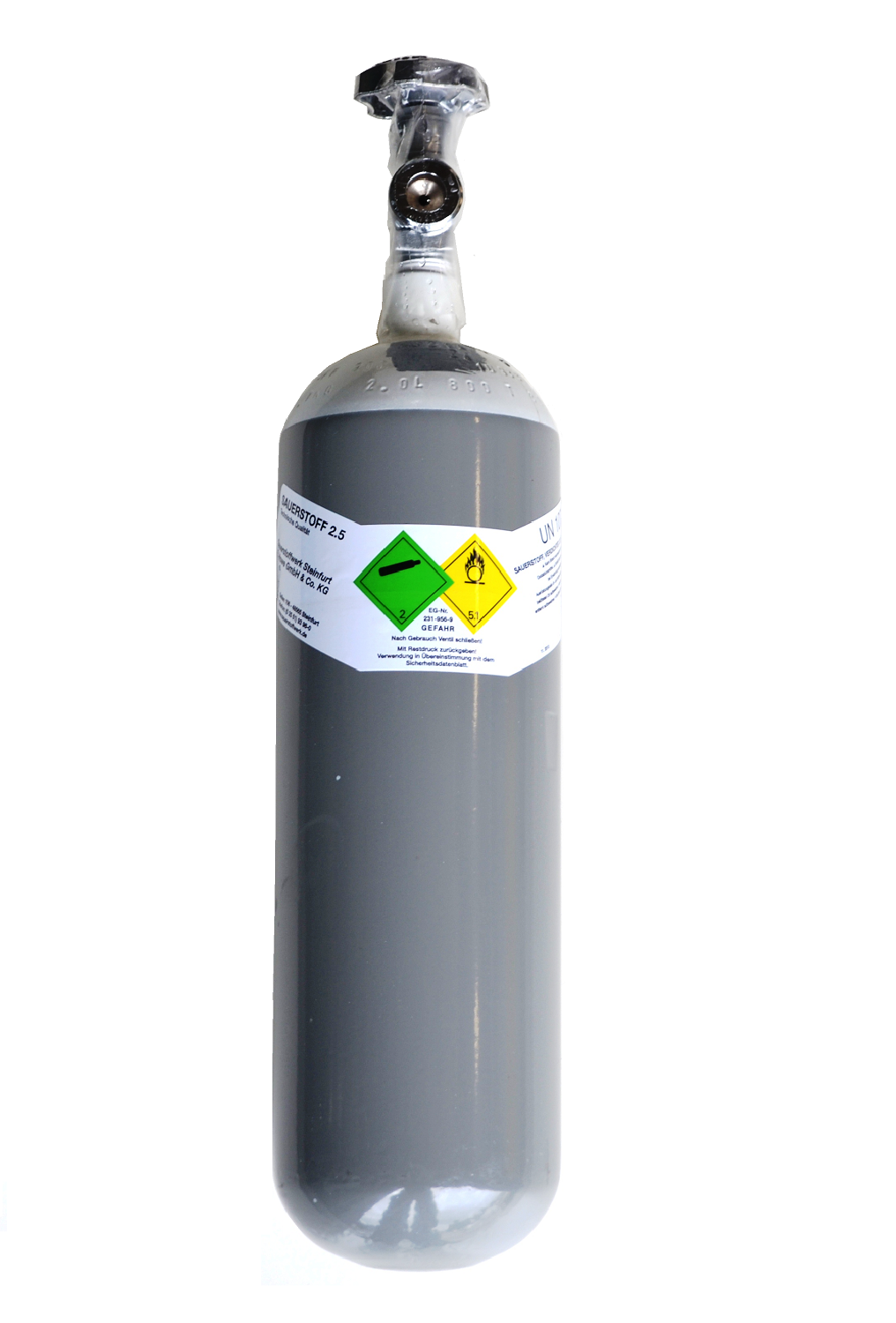 Sauerstoffflasche 1 l Medizinischer Sauerstoff / Flasche