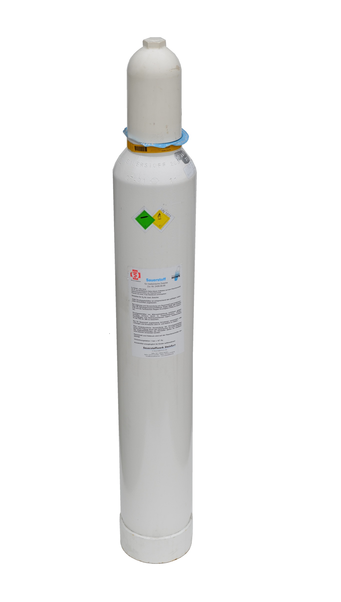 Sauerstoffflasche 10 l Medizinischer Sauerstoff / Flasche 10l